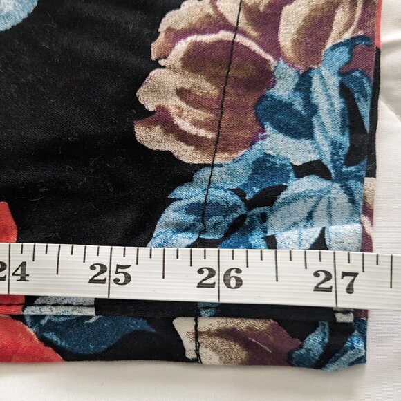 Chico's Jeggings Black Floral Stretch Button Pants Chicos Size 3R Womens 16R - Picture 15 of 16